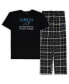 Фото #1 товара Пижама Concepts Sport Мужская Черная футболка и брюки больших размеров Lodgeдля сна Carolina Panthers