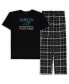 Men's Black Carolina Panthers Big and Tall Lodge T-shirt and Pants Sleep Set