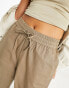 NA-KD elastic waistband baggy trousers in khaki