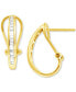 ფოტო #1 პროდუქტის Diamond Baguette Hoop Earrings (1/2 ct. t.w.) in 14k White or Yellow Gold