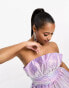 Фото #3 товара Collective the Label Petite exclusive bandeau ruched playsuit in lilac sequin