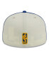 ფოტო #4 პროდუქტის Men's Cream, Royal Golden State Warriors Piping 2-Tone 59FIFTY Fitted Hat
