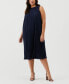 ფოტო #1 პროდუქტის Plus Size Partially Lined Plisse Sleeveless Midi Dress