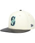 Фото #1 товара Кепка с козырьком из кожи New Era Seattle Mariners в кремовом цвете 59FIFTY для мужчин