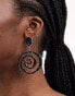 Фото #1 товара DesignB London large swirl drop earrings in silver