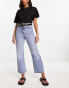 ASOS DESIGN cropped easy straight jeans in light blue