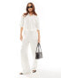 Vero Moda linen boxy short sleeved shirt co-ord in white