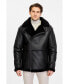 Фото #2 товара Men's Fashion Leather Jacket Wool, Dark Brown