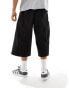 Weekday Leroy long loose fit cargo shorts in black