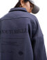 The Couture Club graphic relaxed polo sweatshirt in petrol blue