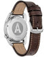 ფოტო #3 პროდუქტის Eco-Drive Men's Avatar Brown Leather Strap Watch 42mm