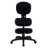 Фото #3 товара Mobile Ergonomic Kneeling Posture Task Chair With Back In Black Fabric
