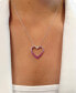 Ombré® Pink Sapphire (1 ct. t.w.) & White Sapphire (1/10 ct. t.w.) Open Heart Pendant Necklace in 14k White Gold, 18" + 2" extender