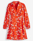 Фото #5 товара Women's Print Collared Mini Dress, Created for Macy's
