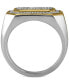 ფოტო #3 პროდუქტის Men's Diamond Pavé Cluster Ring (1/5 ct. t.w.) in Sterling Silver & 18k Gold-Plate
