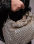 Topshop Gretchen embellished grab bag with satin handle in gold