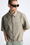 Faded leather effect overshirt