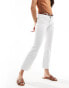 Mango cropped kick flare jeans in white