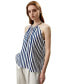 ფოტო #1 პროდუქტის Women's Silk Twill Halter Neck Top