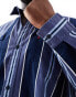 Levi's Big & Tall stripe relaxed fit western denim shirt in navy