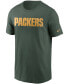 Фото #4 товара Men's Big and Tall Green Green Bay Packers Team Wordmark T-shirt