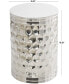 Фото #3 товара 18" Stainless Steel Drum Geometric with Hexagon Patterned Exterior Accent Table