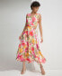 Фото #6 товара Plus Size Sleeveless Faux-Wrap Midi Dress