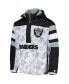 Фото #4 товара Men's White, Black Las Vegas Raiders Thursday Night Gridiron Raglan Half-Zip Hooded Jacket