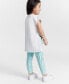 ფოტო #2 პროდუქტის Toddler Girls 2-Pc. Smiley Charm Tunic & Check French Terry Leggings Set. Created for Macy's