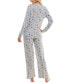 ფოტო #13 პროდუქტის Women's 2-Pc. Whisperluxe Printed Pajamas Set
