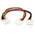 Фото #1 товара LP4 to 2x LP4 Power Y Splitter Cable M/F - 0.23 m - Molex (4-pin) - SP4 (4-pin) + LP4 (4-pin) - Male - Female - Assorted colours - White