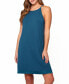 Фото #1 товара Women's Malachite Solid Soft Knit Chemise with Halter Neck and Keyhole Tie Back