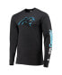 Фото #3 товара Men's Heathered Black Carolina Panthers Halftime Long Sleeve T-shirt