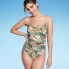 Фото #1 товара Women's Tropical Floral Print Shirred Medium Coverage One Piece Swimsuit - Kona