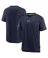 Фото #1 товара Men's College Navy Seattle Seahawks Sideline Coaches Performance V-Neck T-shirt