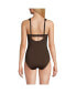 Women's Chlorine Resistant Smoothing Control Mesh High Neck One Piece Swimsuit