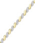 Diamond Accent San Marco Link Bracelet in 18k Gold-Plate & Silver-Plate