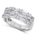 ფოტო #1 პროდუქტის Cubic Zirconia Baguette Band in Sterling Silver