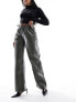 Фото #13 товара Mango drawstring soft leather look trousers in khaki