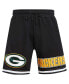 Фото #3 товара Men's Black Green Bay Packers Classic Chenille Shorts