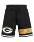 Men's Black Green Bay Packers Classic Chenille Shorts