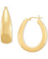 Фото #1 товара Polished Graduated Oval Medium Hoop Earrings in 14k Gold, 1-1/8"