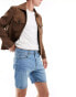 Фото #1 товара DTT stretch slim fit denim shorts in light stone