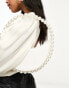 Фото #6 товара Public Desire The Angelica pearl handle round clutch bag in white croc