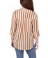 Фото #2 товара Petite Size 3/4 Push Tab Mandarin Collar Blouse with Front Pleats