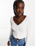 Фото #1 товара Urban Revivo textured button up top on Ivory