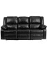Bustle Back Leathersoft Sofa With Two Built-In Recliners