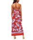 Women's Tropical Print Ruffled Halter Neck Maxi Dress