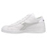 Diadora Game Row Cut Metal Lace Up Mens Silver, White Sneakers Casual Shoes 178