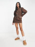 Фото #1 товара Urban Revivo mini denim dress in brown